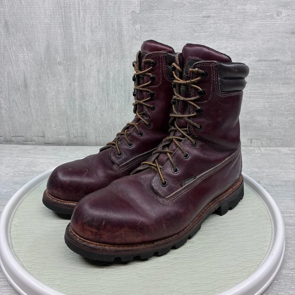 Red Wing 1201 Logger Boots Mens 10 EE Oxblood Leather Waterproof Vibram Work